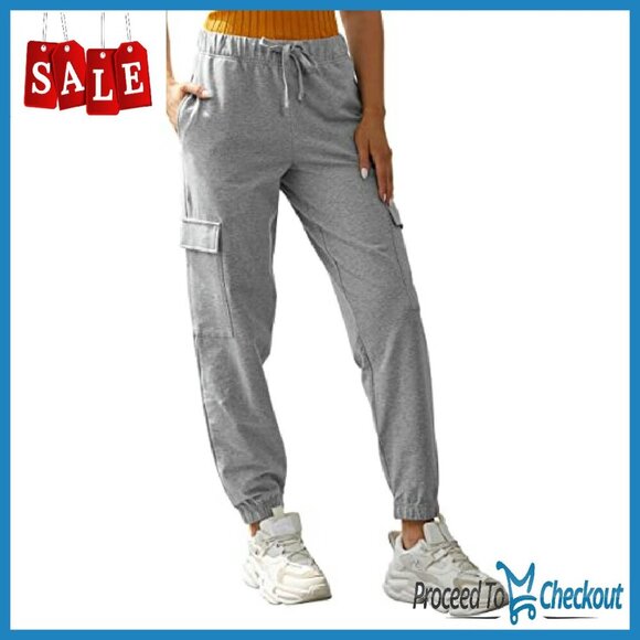 Loose Cargo Sweatpants with Pockets, Athletic Fit Joggers for Yoga Lounge - Picture 2 of 8